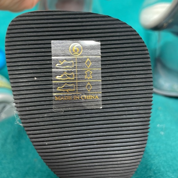 NWOT 7” Pleaser Clear Strap Stiletto Platform Heels, Black, size 6 - Picture 4 of 6